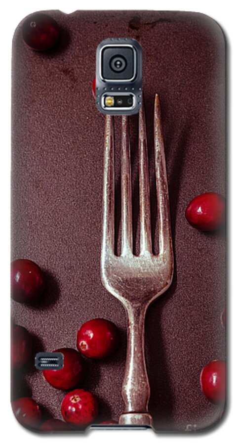 Red Berries Galaxy S5 Case featuring the photograph Cranberries and Fork by Ana V Ramirez