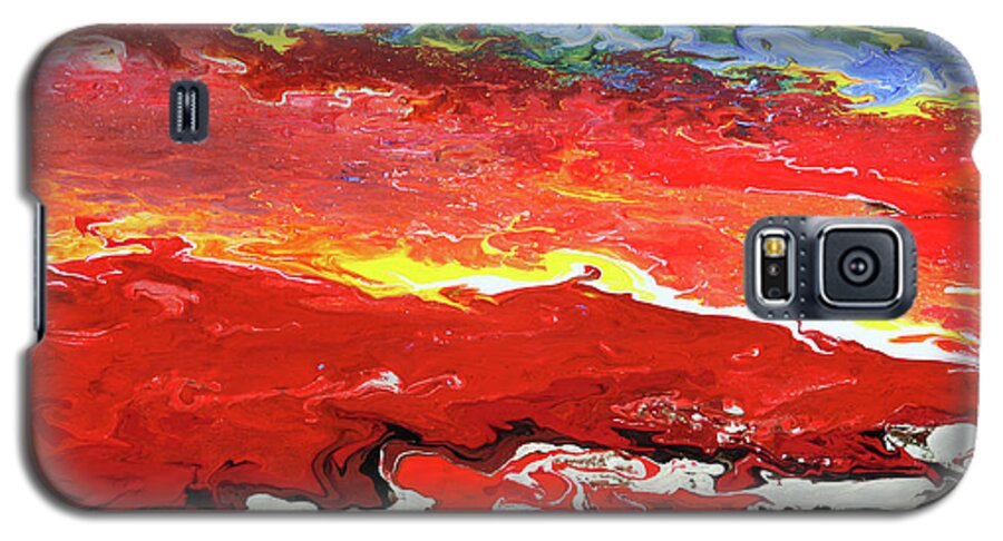 Fusionart Galaxy S5 Case featuring the painting Crimson Drift by Ralph White