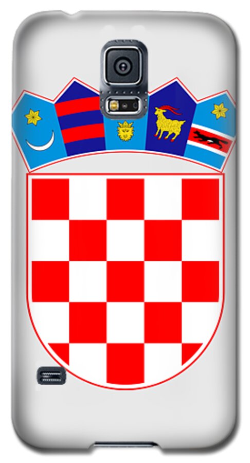 Croatia Galaxy S5 Case featuring the drawing Croatia Coat of Arms by Movie Poster Prints