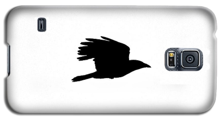 American Crow Galaxy S5 Case featuring the photograph Crow in Flight Silhouette by Ken Stampfer