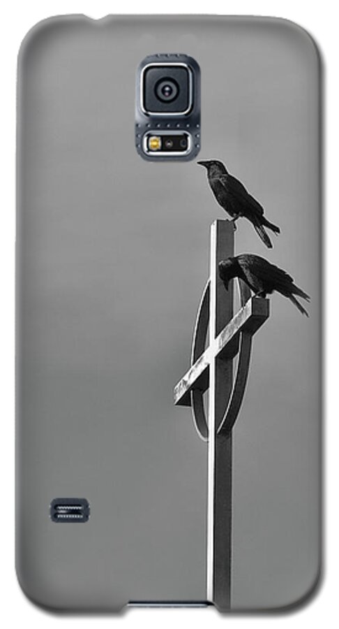 Birds Galaxy S5 Case featuring the photograph Crows on Steeple by Richard Rizzo