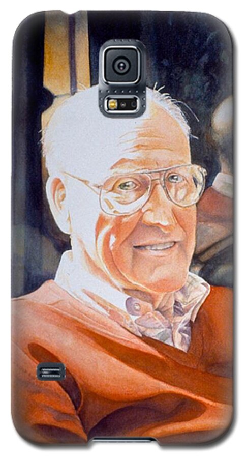 Portrait Galaxy S5 Case featuring the painting Dad's Red Sweater by Barbara Pease