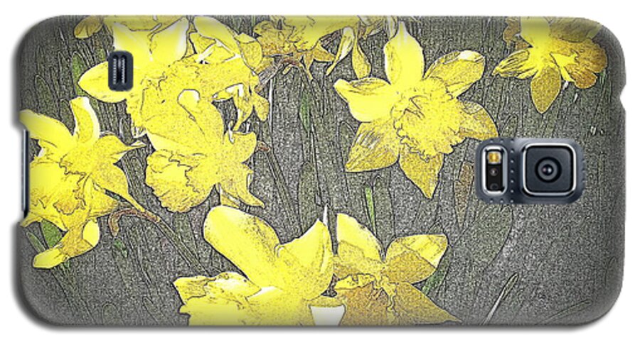 Daffodil Galaxy S5 Case featuring the photograph Daffodil 2-pencil etch by Nick Kloepping