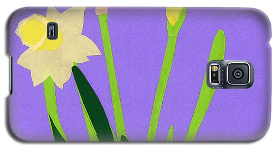 Daffodils Galaxy S5 Case featuring the mixed media Daffodils by Fran Henig