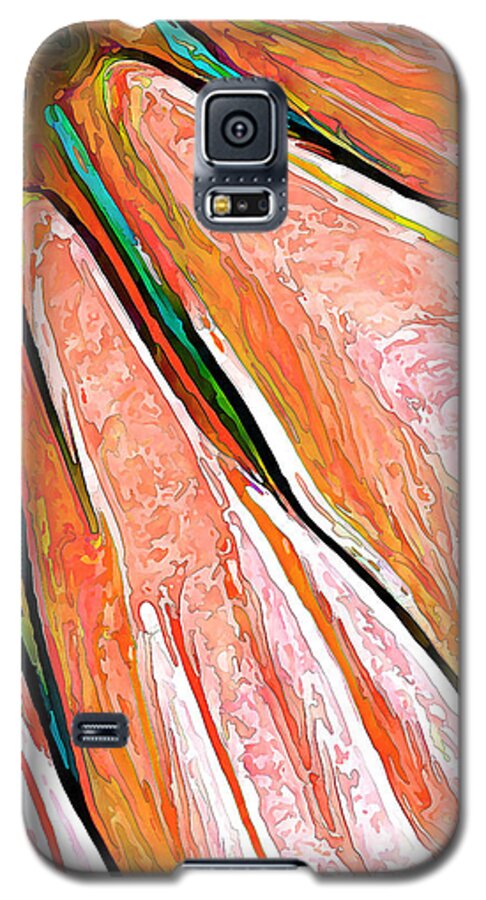 Nature Galaxy S5 Case featuring the digital art Daisy Petal Abstract in Salmon by ABeautifulSky Photography by Bill Caldwell