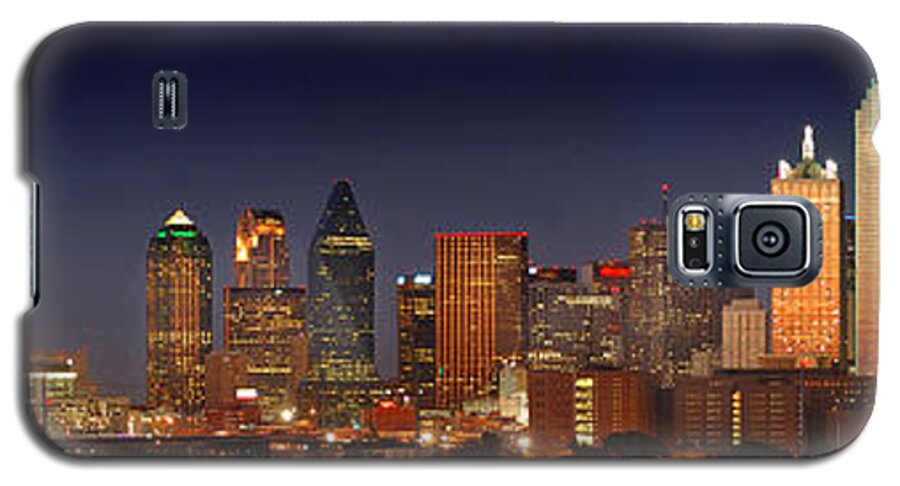 Dallas Skyline Night Galaxy S5 Case featuring the photograph Dallas Skyline at Dusk by Jon Holiday