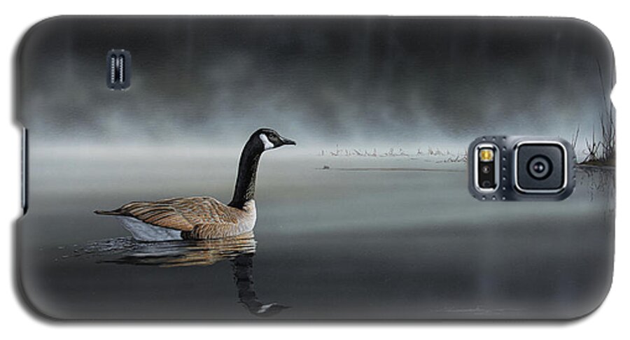 Goose Galaxy S5 Case featuring the painting Daybreak Sentry by Anthony J Padgett