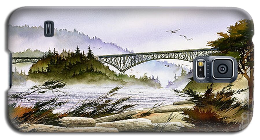Deception Pass Bridge Galaxy S5 Case featuring the painting Deception Pass Bridge by James Williamson