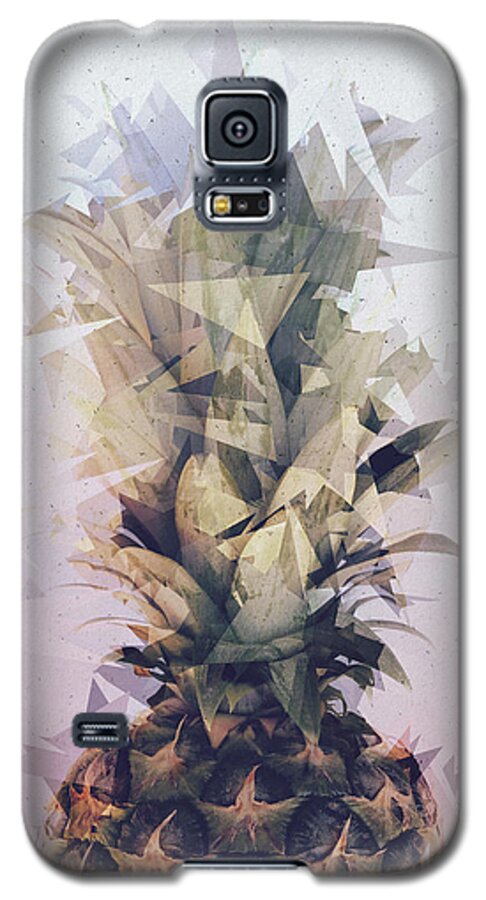 Defragmented Galaxy S5 Case featuring the mixed media Defragmented Pineapple by Emanuela Carratoni