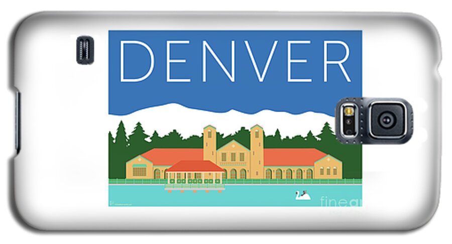 Denver Galaxy S5 Case featuring the digital art DENVER City Park/Blue by Sam Brennan