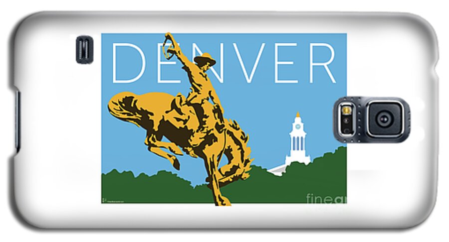 Denver Galaxy S5 Case featuring the digital art DENVER Cowboy/Sky Blue by Sam Brennan