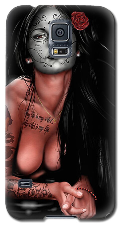 Pete Galaxy S5 Case featuring the painting Dia de los muertos 4 by Pete Tapang