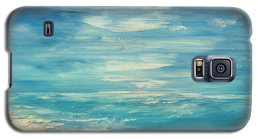 Seascape Galaxy S5 Case featuring the painting Distant Deluge by Tatiana Iliina