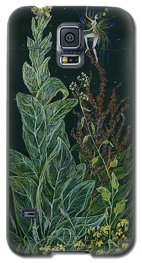 Mullein Galaxy S5 Case featuring the drawing Ditchweed Fairy Mullein by Dawn Fairies