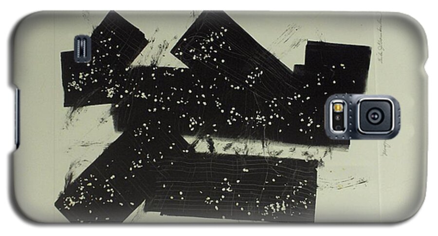 Black Galaxy S5 Case featuring the mixed media Dominos by Erika Jean Chamberlin