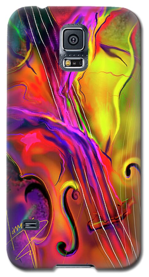 Guitar Galaxy S5 Case featuring the painting Double Bass Solo by DC Langer