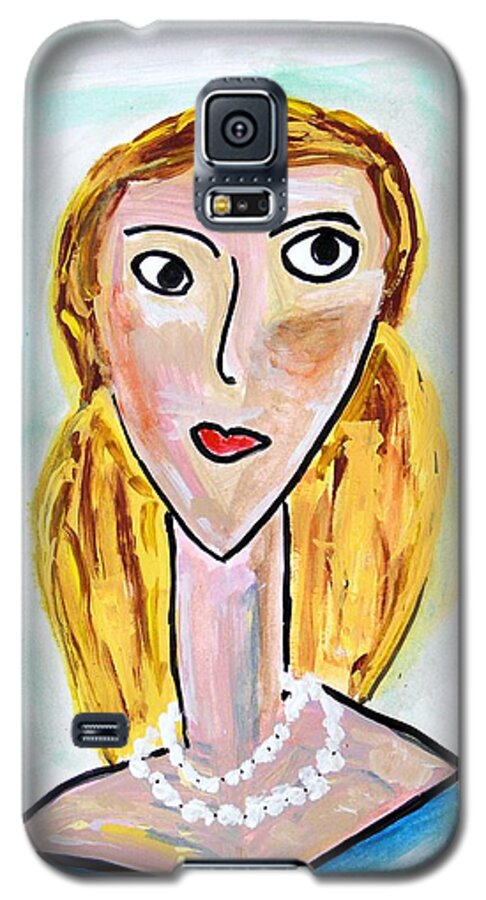 Blond Galaxy S5 Case featuring the painting Double Strand by Mary Carol Williams
