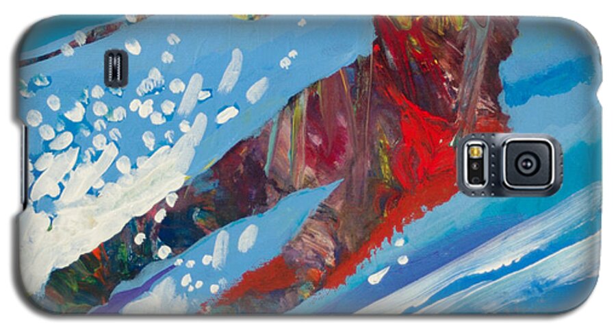 Ski Galaxy S5 Case featuring the painting Downhiller 2 by Robert Bissett