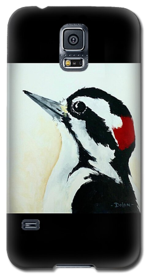 Downy Woodpecker Galaxy S5 Case featuring the painting Downy Woodpecker by Pat Dolan
