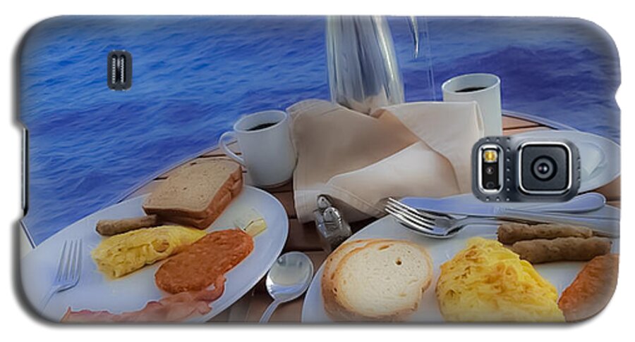 Breakfast Galaxy S5 Case featuring the photograph Dreaming of Breakfast at Sea by DigiArt Diaries by Vicky B Fuller