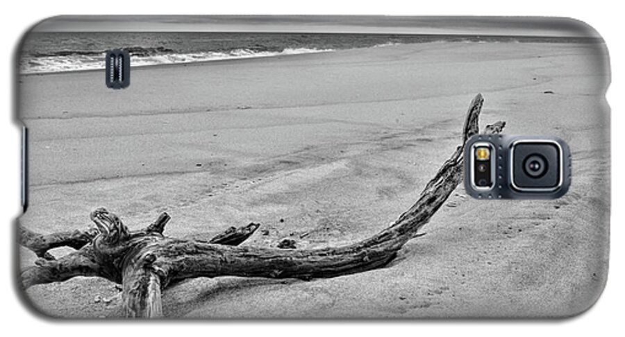 Paul Ward Galaxy S5 Case featuring the photograph Driftwood on the Beach in Black and White by Paul Ward