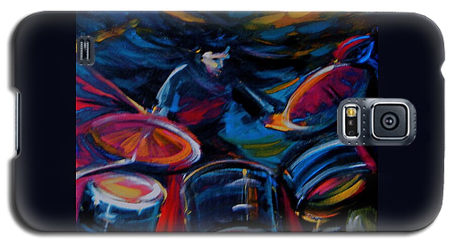Drummer Galaxy S5 Case featuring the painting Drummer Craze by Jeanette Jarmon