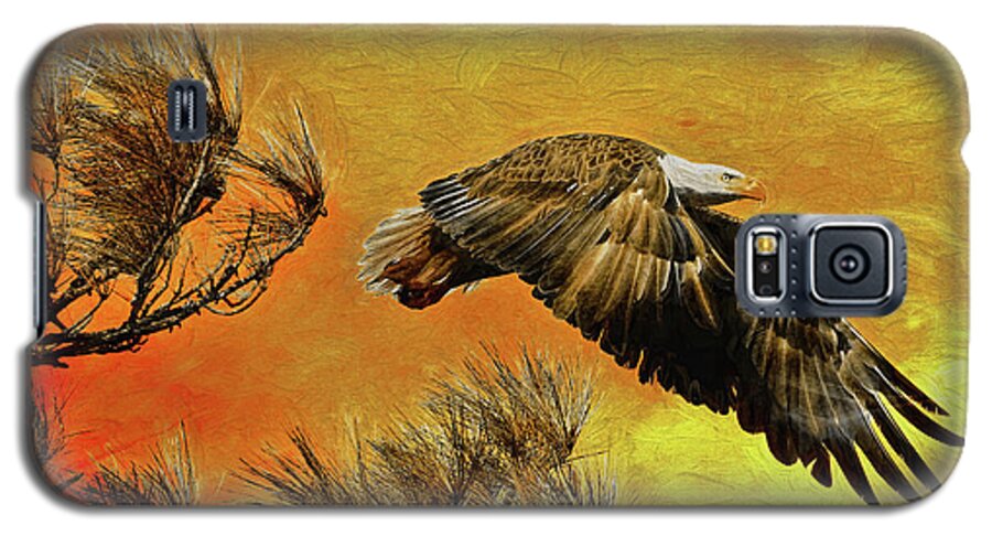  Eagle Galaxy S5 Case featuring the painting Eagle Series Strength by Deborah Benoit