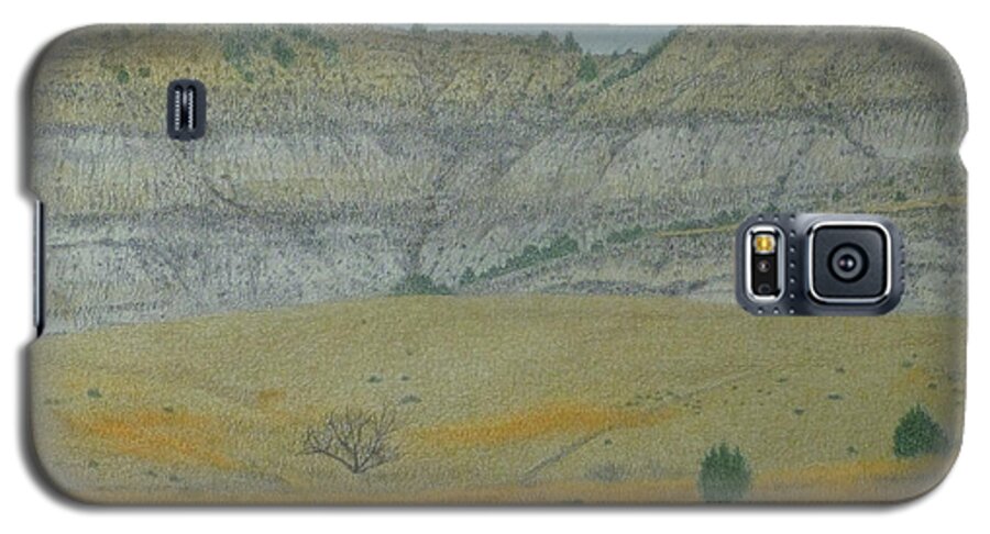 North Dakota Badlands Galaxy S5 Case featuring the pastel Early May on the Western Edge by Cris Fulton