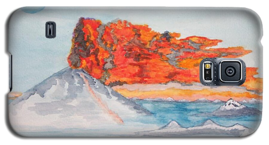 The Sea Galaxy S5 Case featuring the painting Earth In Action by Connie Valasco