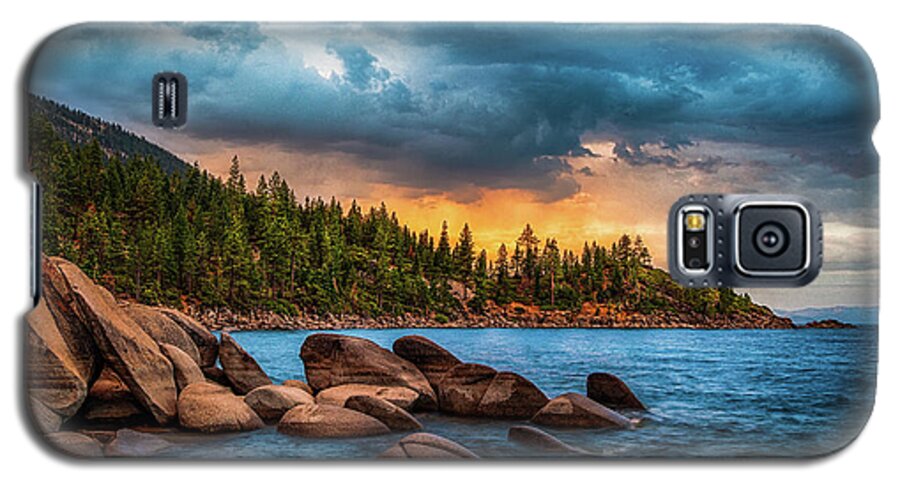 Lake Tahoe Galaxy S5 Case featuring the photograph Eastern Glow at Sunset by Anthony Michael Bonafede