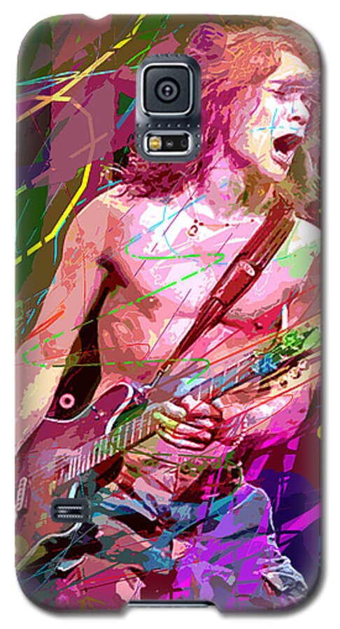 Eddie Van Halen Galaxy S5 Case featuring the painting Eddie Van Halen Jump by David Lloyd Glover