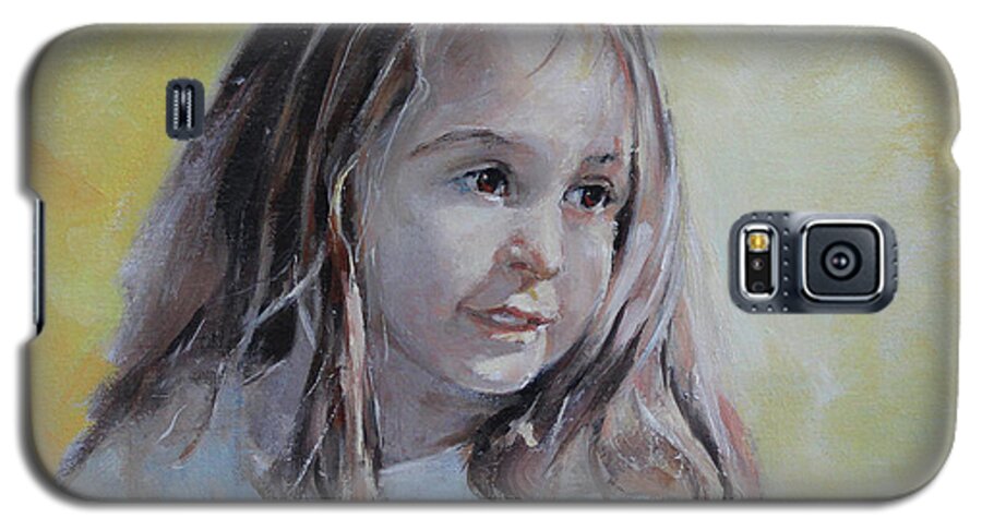 Portrait Galaxy S5 Case featuring the painting Ellie by Synnove Pettersen