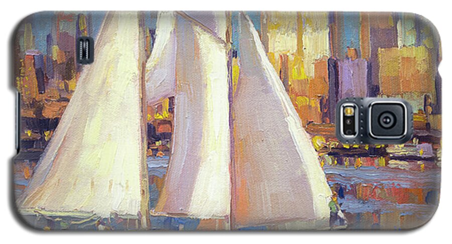 Seattle Galaxy S5 Case featuring the painting Elliot Bay by Steve Henderson