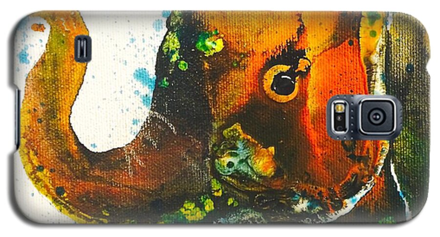 Elephant Galaxy S5 Case featuring the painting Rosie-Ellie-Eloise by Kasha Ritter