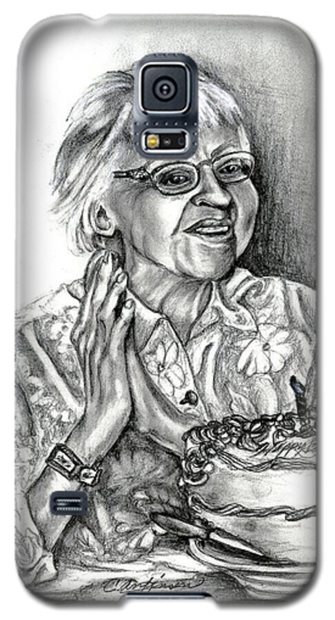 Old Woman Galaxy S5 Case featuring the drawing Emma by Carol Allen Anfinsen