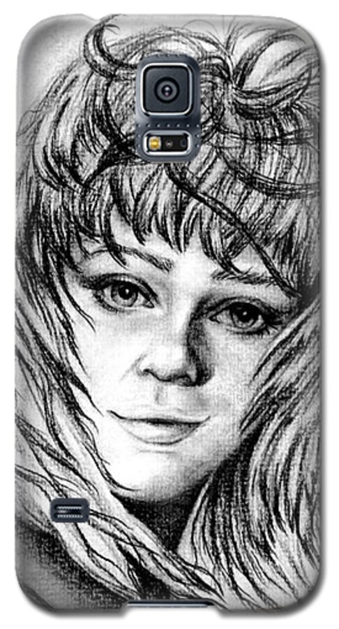 Girl Galaxy S5 Case featuring the drawing Eren by Georgia Doyle