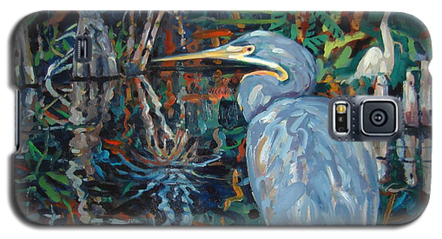 Blue Herron Galaxy S5 Case featuring the painting Everglades by Donald Maier