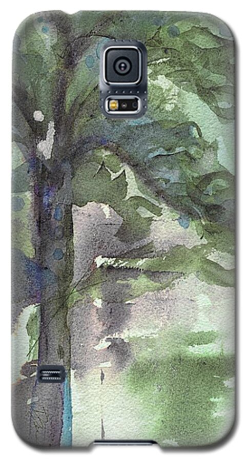 Tree Galaxy S5 Case featuring the painting Evergreen by Dawn Derman