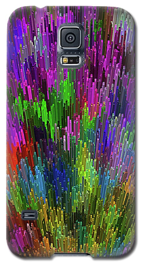 Extruded City Of Color Galaxy S5 Case featuring the digital art Extruded City of Color by Kaye Menner by Kaye Menner