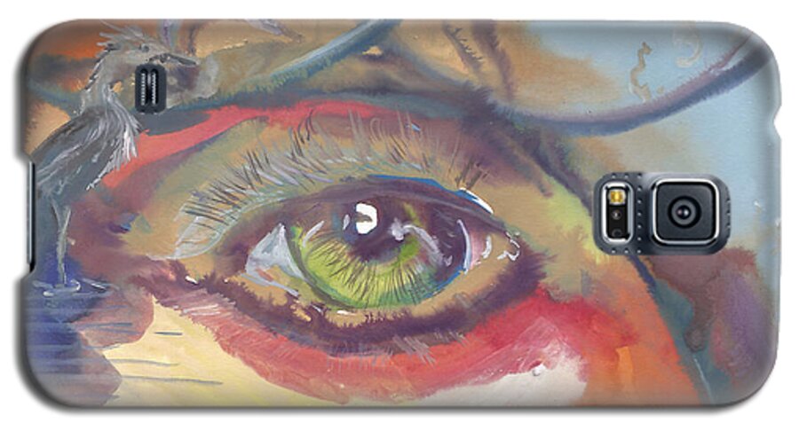 Eye See A Bird Galaxy S5 Case featuring the painting Eye See a Bird by Sheri Jo Posselt