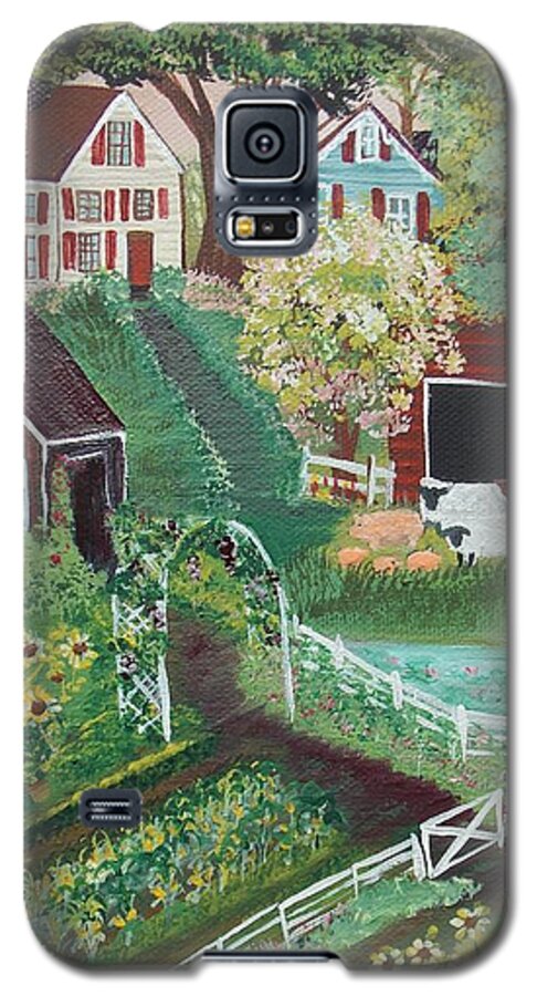 Landscape Galaxy S5 Case featuring the painting Fairview Farm by Virginia Coyle