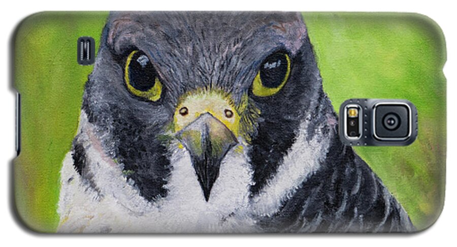 Bird Of Prey Galaxy S5 Case featuring the painting Falcon by Kathy Knopp