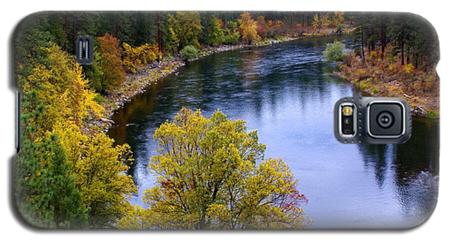 Nature Galaxy S5 Case featuring the photograph Fall Colors on the River by Ben Upham III