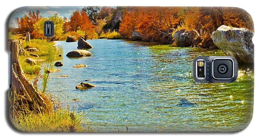 Michael Tidwell Photography Galaxy S5 Case featuring the photograph Fall on the Medina River by Michael Tidwell
