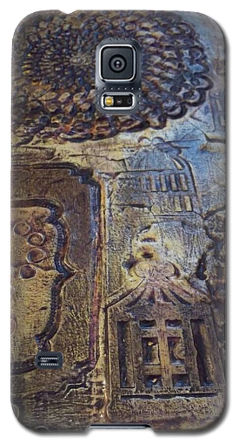 Texture Galaxy S5 Case featuring the mixed media Fantasy Village by Stephen King