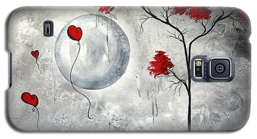 Abstract Galaxy S5 Case featuring the painting Far Side of the Moon by MADART by Megan Aroon
