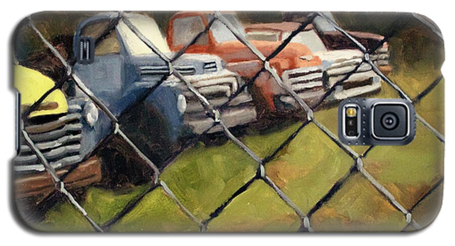 Old Trucks Galaxy S5 Case featuring the painting Fenced in by Tate Hamilton