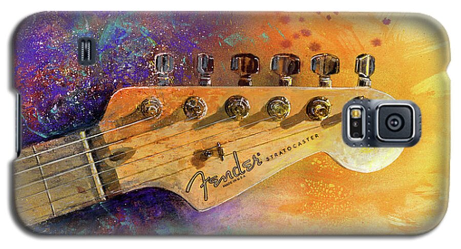 Fender Stratocaster Galaxy S5 Case featuring the painting Fender Head by Andrew King