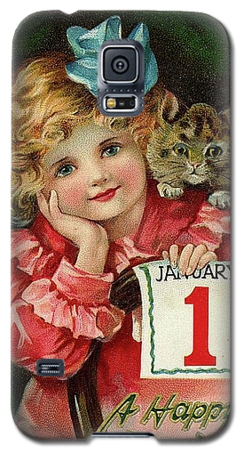 Little Girl Galaxy S5 Case featuring the mixed media First January by Long Shot