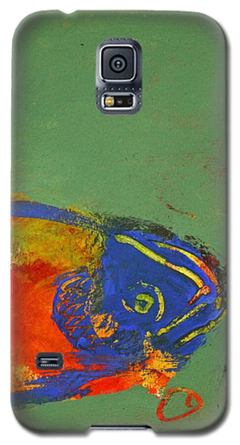 Abstract Paintings Galaxy S5 Case featuring the painting Fish Pondering The Anomaly Of Mans Anamnesis by Cliff Spohn